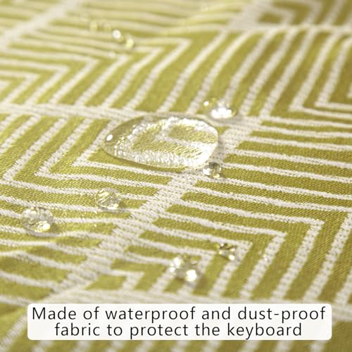 Waterproof Keyboard Cover - Soft Thick & Durable - Geometric Pattern - Universal Fit for 61/76/88-Key Digital Piano Keyboards - Stylish Home/Studio Protector (Lemon yellow and white) - color: Lemon yellow and white