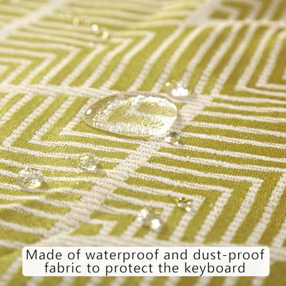 Waterproof Keyboard Cover - Soft Thick & Durable - Geometric Pattern - Universal Fit for 61/76/88-Key Digital Piano Keyboards - Stylish Home/Studio Protector (Lemon yellow and white) - color: Lemon yellow and white