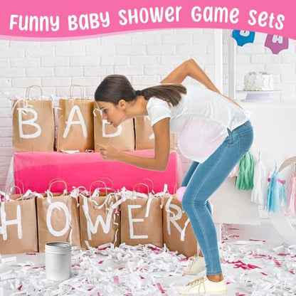 Tatuo 71 Tinkle in The Pot Baby Shower Game Sign Wooden Baby Shower Gender Reveal Party Favors 20 Table Tennis Balls 50 Balloon Latex Balloon(Bear,Pink) - color: Pink, style: Bear