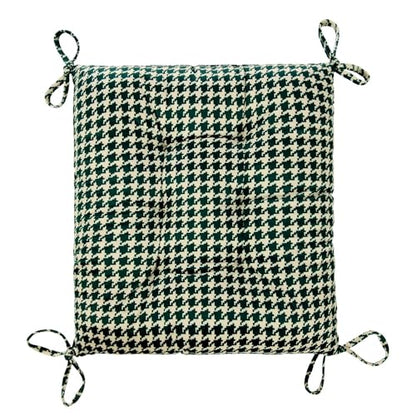 Outdoor Patio Cushion, Rocking Chair Cushion, Tufted Pads, Set of Upper and Lower with Ties Pack of 2 (2 Sets) - Back 20"×17", Seat 17"×17" (Green Houndstooth) - color: Green Houndstooth