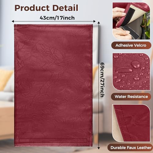 Headrest Cover for Recliner Chair Recliner Headrest Protector Faux Leather Headrest Cover Chair Couch Headrest Covers for Furniture Sofa Protector for Home Office 17x27In(Wine Red) - color: Wine Red, size: 43x69 Cm