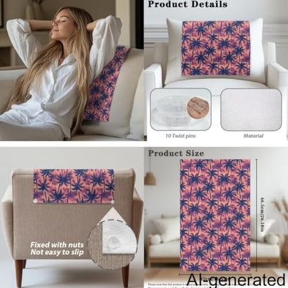 Retro Patterns Sofa Headrest Armrest Cover Set Non Slip Sofa Covers Furniture Slipcovers Soft Breathable Couch Headrest Protector Fade Resistant Print Head Protector Covers - color: Retro Patterns