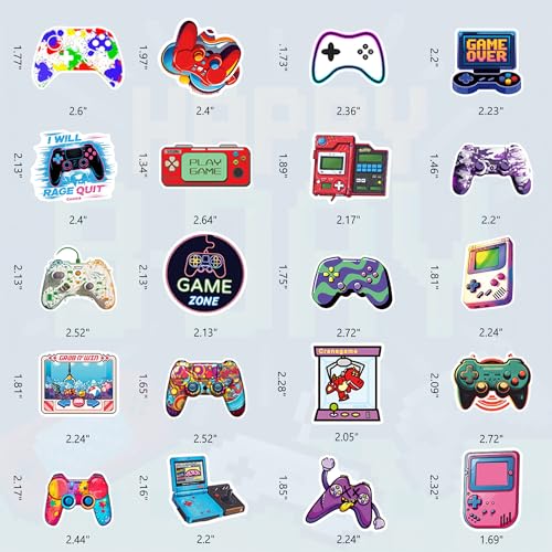 DETICKERS Game Party Favor Stickers Bulk for Boys 8–12, 200 PCS Gaming Water Bottle Stickers Waterproof Vinyl Classroom Rewards Gamer Gifts for Teen Boys - style: Game Controller