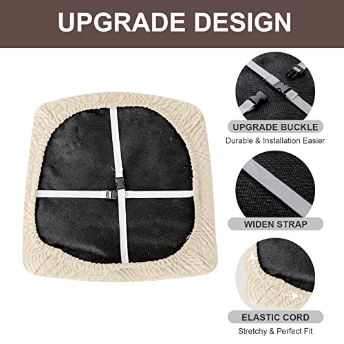 Genina Waterproof Dining Room Chair Covers Stretch Seat Covers for Dinning Room Chair Protector Slipcover for Kitchen, Hotel (2, Pattern1-Beige) - color: Pattern1-beige
