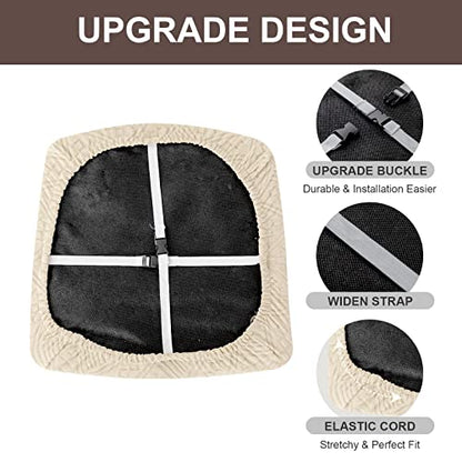 Genina Waterproof Dining Room Chair Covers Stretch Seat Covers for Dinning Room Chair Protector Slipcover for Kitchen, Hotel (2, Pattern1-Beige) - color: Pattern1-beige