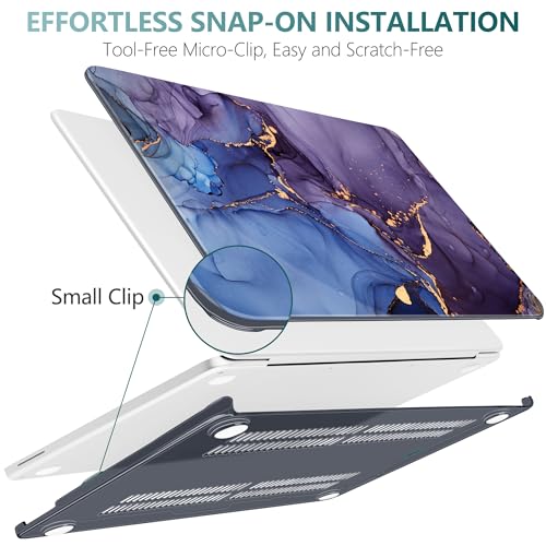 DONGKE Compatible with MacBook Neo 13 Inch Case 2026 A3404 A18 Pro chip & Touch ID, Plastic Hard Shell with Keyboard Cover, Screen Protector & Dust Plugs, Alcohol Ink Art - color: Alcohol Ink Art