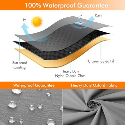 WLEAFJ Patio Chaise Lounge Cover Waterproof, Heavy Duty Outdoor Lounge Chair Covers, Durable Patio Furniture Covers, 78L x 34W x 32H inch - 2 Pack, Gray - color: Gray, size: 2 Pack-78L x 34W x 32H inch