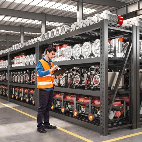 Bepatio 8000LBS Heavy Duty Garage Shelving,77" W Industrial Storage Shelves,4 Tier Adjustable Metal Shelving Unit,Rust Proof Large Tall Steel Rack for Shop,Basement,Warehouse,Commercial 24" D x 72" H - size: 77"W x 24"D x 72"H, 4-Tier