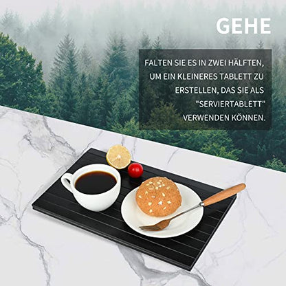 GEHE Sofa Arm Tray Table - Flexible/Foldable Couch Arm Table Perfect for Drink & Snacks (16.5" L x 13.25" W x 0.4" H, Black) - color: Black