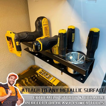 ULIBERMAGNET Power Tool Organizer Rack,Magnetic Heavy Duty Drill Holder,Wall Mount Metal Tool Rack with Screwdriver,Cordless Drill,Utility Rack for Warehouse,Garage,Toolbox - style: Magnetic Spray Can Holder Rack