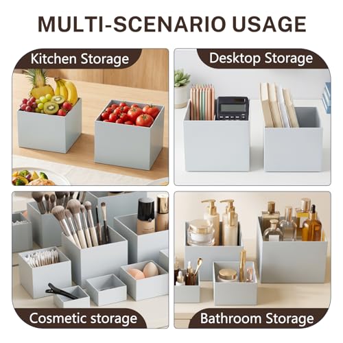 10 Pcs White Acrylic Buffet Risers with Mini Sign and Marker, Food Risers Display Stands for Buffet Table Party Catering Dessert Jewelry Collectibles,Acrylic Cube Nesting Boxes with Hollow Bottoms 8 Sizes (10" 9" 8" 7" 6" 5" 4" 4" 3" 3") - size: 10" 9" 8"