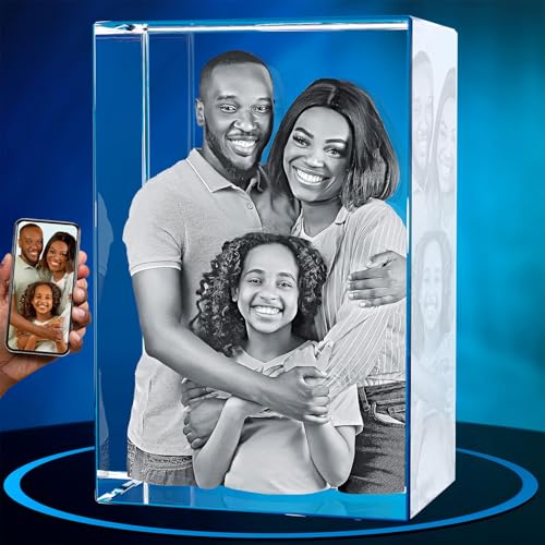 ArtPix 3D Crystal Photo, Personalized Gifts for Women, Wife, Mom, Her, Him, Men, Great Customized Gift With Your Own Photo - Anniversary, Wedding, Birthday - Custom Glass 3D Laser Etched Picture Frame - size: Large, style: Portrait