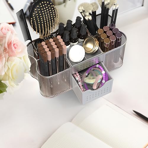 Deco Brothers Desk Organizers Pen Holder Office Caddy Storage, Silver - color: Silver