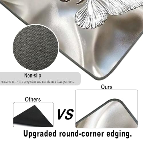 Nuxovilar Silver Butterfly Dryer Cover for the Top, Non-slip Washer & Dryer Protector, 23.62"x19.68" Dust-proof Washing Machine Mat, Diatom Mud Polyester Top Pad for Laundry Room - color: Yel98735
