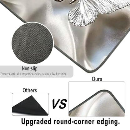 Nuxovilar Silver Butterfly Dryer Cover for the Top, Non-slip Washer & Dryer Protector, 23.62"x19.68" Dust-proof Washing Machine Mat, Diatom Mud Polyester Top Pad for Laundry Room - color: Yel98735