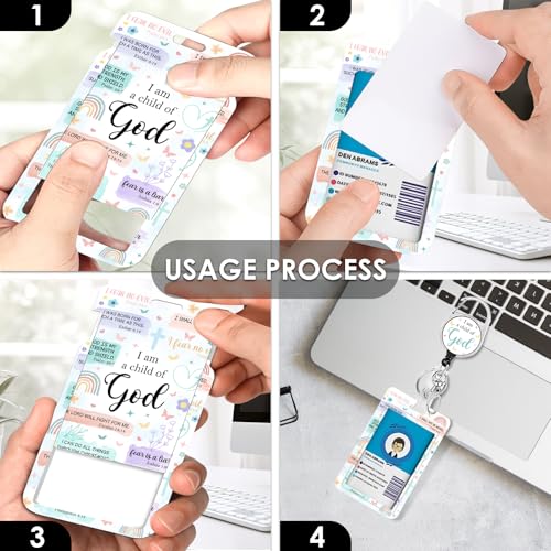 Christian Lanyards ID Badge, I am a Child of God ID Badge Holder with Retractable Reel Clip and Keychain, Heavy Duty Religious Identity Badge Cover Case Protector for Teacher Nurse - color: Christian-green