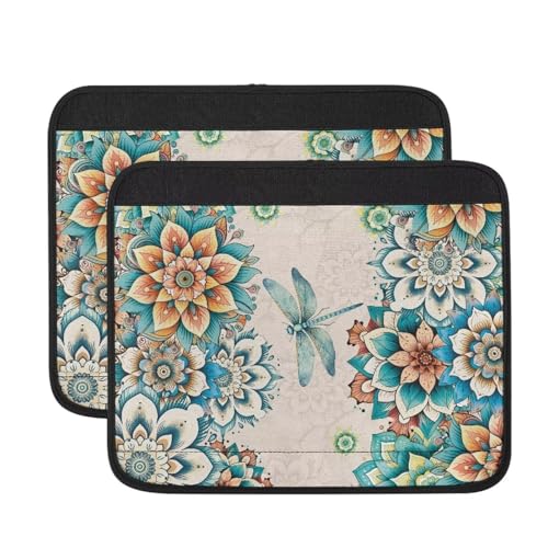 Wheelchair Armrest Covers Boho Dragonfly Wheelchair Accessories Chair Arm Pads Universal for Wheelchair Armrests Office Transport Chairs Scooters - color: Boho Dragonfly
