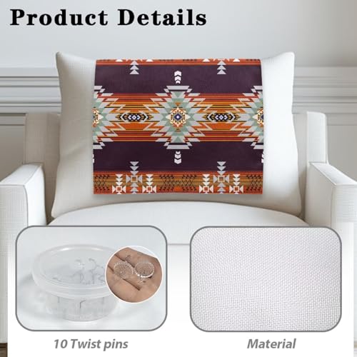 Aztec Sofa Headrest Covers Recliner Headrest Protector Cover Wrinkle Resistant Recliner Sofa Head Rest Covers Protector for Couch 2 Pcs - color: Aztec Print