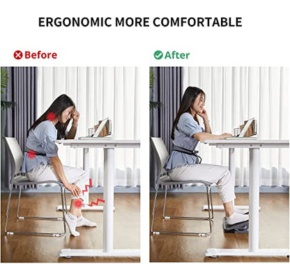 EUREKA ERGONOMIC Tilt Adjustable Footrest, Foot Rest for Under Desk at Work with Massage Surface, Office Foot Rest Under Desk with 20 Degree Tilt No Locking, Metal Frame - style: Compact