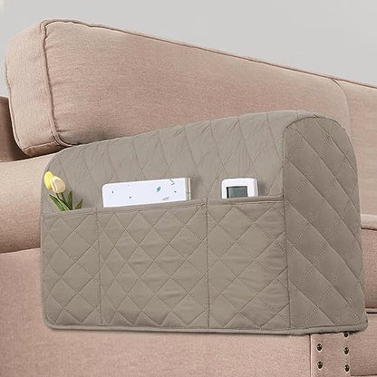 H.VERSAILTEX Couch Arm Covers Water Resistant Armrest Covers for Sofa Remote Control Holder Sofa Armrest Organizer for Magazine, Tablet, Phone, iPad(Set of 2, Khaki/Beige) - color: Single Diamond-khaki/Beige