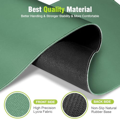 Green Mouse Pad, Smooth Mouse Pads, Non-Slip Rubber Base & Waterproof Gaming Mouse Pad, 31.5L x 11.8W Inches Large Mousepad for Computer, Office & Home, Multifunctional Large Mousepad - color: Olive Green, size: 31.5L x 11.8W inches
