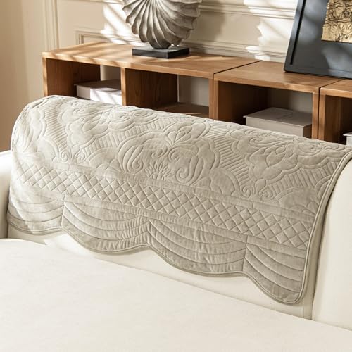 Couch Cover for 1 Cushion, Velvet Fleece Vintage Sofa Slipcovers for Armrest Headrest, Non-Slip Armchair Sofa Slipcovers, Recliner Couch Protector for Pet Washable, Taupe, 36"X36",(Only 1 Pcs) - color: Vintage Taupe, size: 36"x 36"