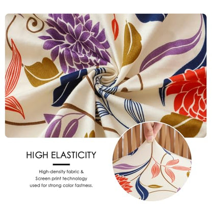 Waterproof Office Chair Cover with Armrest Cover 18Inch Wide Stretch Printed Floral Small Desk Computer Chair Covers with Long Zipper Arm Slipcovers Washable - color: Waterproof-printed Flower, size: Small