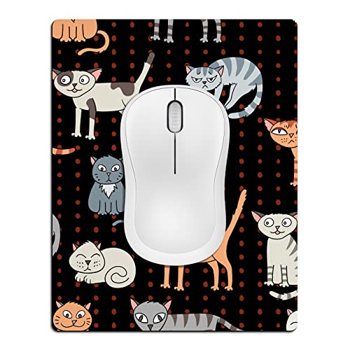Small Mouse Pad Cute, Mini Mouse Pads for Wireless Mouse and Laptop, Travel Mousepad with Designs - Funny Cats, Portable Mouse Mat with Non-Slip Rubber Base and Waterproof Cloth - 5.5 x 7 in - color: Funny Cats, size: 7L x 5.5W inches