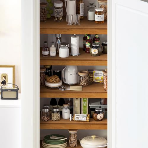 Gashell Wire Shelf Covers, Bamboo Wire Rack Covers for Pantry, Closet (5pcs, 22" W x 12" D) - size: 22"W x 12"D