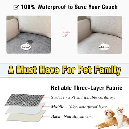 Couch Arm Covers, Sofa Arm Covers, Waterproof Armrest Cover for Sofa, Loveseat, Armchair, Anti-Slip Recliner Arm Cover, Headrest Cover, Arm Chair Covers Set of 2 (Gray, 22"×18") - color: Grey, size: 22" x 18" - 2 pcs