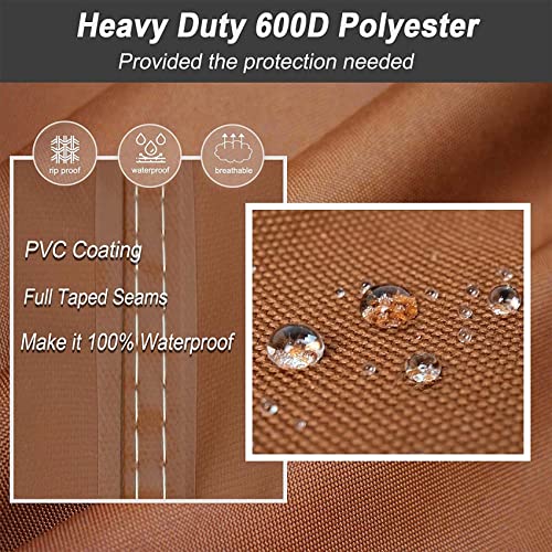 NettyPro Patio Chair Covers Waterproof for Outdoor Furniture 2 Pack, Lawn Lounge Deep Seat Dining Chair Covers Small, 28W x 30D x 28H inches, Brown - color: Brown, size: 2 Pack - 26 x 28 x 28 inch