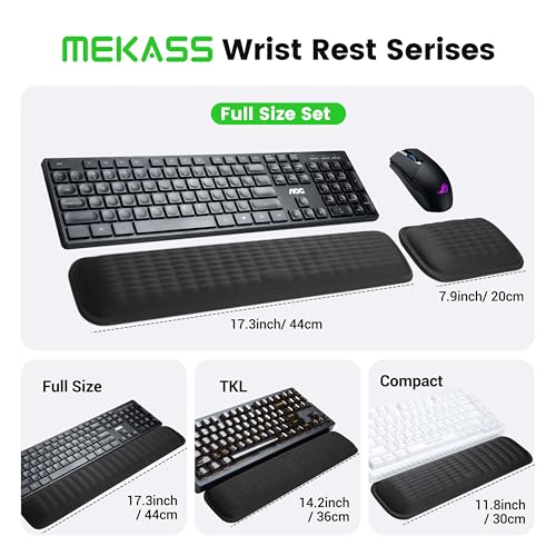 MEKASS Ergonomic Wrist Rest for Keyboard and Mouse, Soft Memory Foam Keyboard Wrist Rest Set with Non-Slip Silicone Base, Easy Typing, Pain Relief, Comfort for Office, Work, Gaming (Purple) - style: Purple