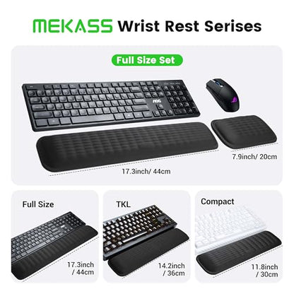 MEKASS Ergonomic Wrist Rest for Keyboard and Mouse, Soft Memory Foam Keyboard Wrist Rest Set with Non-Slip Silicone Base, Easy Typing, Pain Relief, Comfort for Office, Work, Gaming (Purple) - style: Purple
