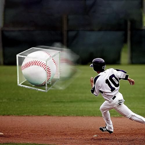 12 Pack Baseball Display Case UV Protected Acrylic Clear Baseball Holder Square Cube Ball Protector Memorabilia Autograph Display Box for Official Size Baseball - size: TWELVE PACK