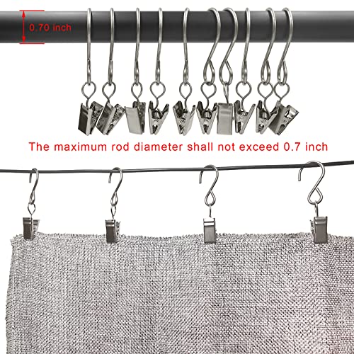 Stainless Steel S Hooks Curtain Clips, 50 Pack Hanging Party Lights Clips, Hangers Gutter Photo, Art Craft Display, 3 Inch Long, Silver - color: 3 Inch Long Silver
