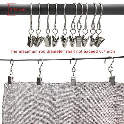 Stainless Steel S Hooks Curtain Clips, 50 Pack Hanging Party Lights Clips, Hangers Gutter Photo, Art Craft Display, 3 Inch Long, Silver - color: 3 Inch Long Silver