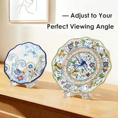 Acrylic Easel Display，Plate Stand for Display，Adjustable Clear Display Holder for 4" to 8" Platter, Book, Card, Frame, Picture, Artwork, Plaque ( Small-1pc 4"-8") - size: Small-1pc(4"-8")
