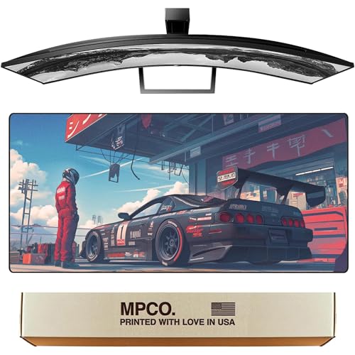 MPCO. Original Large Gaming Desk Mat – 36" x 17" Duraglyde Manga Motors Sanjis-Supra Full Desk Mouse Pad for Smooth Precision – Non-Slip, Washable Extra-Large PC Mouse Pad for Gaming Sessions - color: DuraGlyde Sanjis-Supra