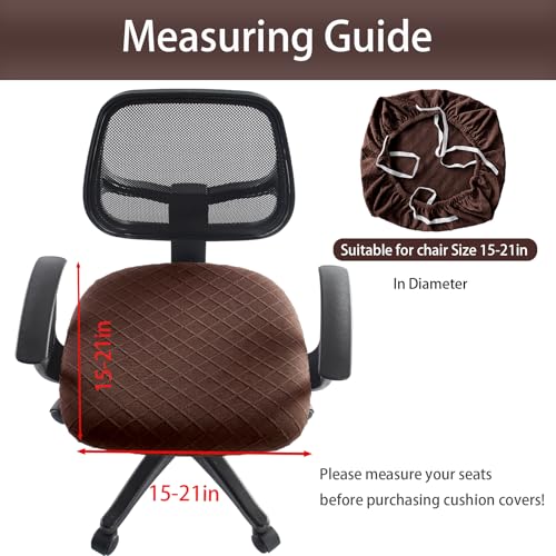 Stretch Jacquard Office Chair Cover, Removable Washable Desk Chair Cover, Anti-dust Seat Cushion Protectors - Chocolate - color: Chocolate, size: Chair Seat Cover
