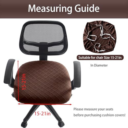 Stretch Jacquard Office Chair Cover, Removable Washable Desk Chair Cover, Anti-dust Seat Cushion Protectors - Chocolate - color: Chocolate, size: Chair Seat Cover