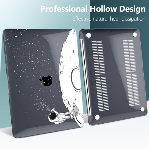 DONGKE Compatible with MacBook Air 13 inch Case 2021 2020 2019 2018 Release A2337 M1 A2179 A1932 with Retina Display & Touch ID, Plastic Hard Shell & Keyboard Cover - Astronaut - color: Astronaut