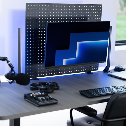 VIVO Articulating Single Monitor Pegboard Mount with Arm, Fits Screens up to 32 inches and Peg Boards up to 0.25 inches Thick with 1 inch Hole Spacing, Black, MOUNT-PB2A - size: up to 32" screens, style: Extended