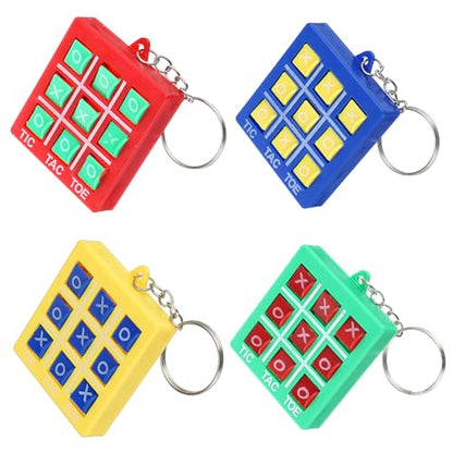 Mabor XO Tac-Toe Keychain Plastic Tac-Toe Game Pendant for Goodie Bags Mini Portable Pocket Board Keyring for Backpack Valentines Birthday Party
