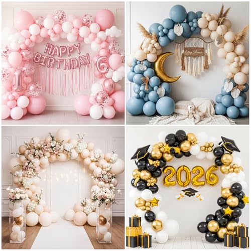 Vicenpal Balloon Arch Decor Kit with Tools for Creating Garland Backdrops Includes Balloon Arch Clips, Fishing Line, Strips, Adhesive Glue, Hooks Accessories for Birthday Wedding Baby Shower Party