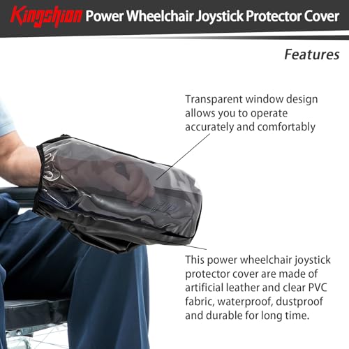 Power Wheelchair Joystick Protector Cover, Power Wheelchair Accessories, Waterproof Power Wheelchair Arm Joystick Cover, Transparent Window, Adjustable Flexible Opening 13.8 X 7 Inches