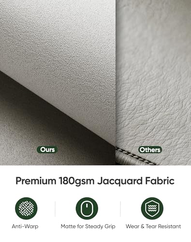 ALOANES Waterproof Gaming Mousepad Large Mouse Mat Non-Slip Rubber Base | Beige Grain Jacquard Surface Keyboard Desk Mat for Computer Office& Home XXL 35.43"x15.74"x0.12" - color: 01- Pro Beige, size: 35.4L x 15.7W inches