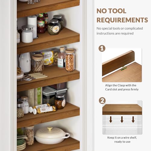 Gashell Wire Shelf Covers, Bamboo Wire Rack Covers for Pantry, Closet (5pcs, 40" W x 12" D) - size: 40"W x 12"D