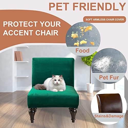 Eco-Ancheng Armless Chair Slipcover Removable Armless Accent Chairs Covers Washable Armless Slipper Chair Slipcover Printed Armless Chair Furniture Protector Covers for Living Dining Room Hotel - color: A25