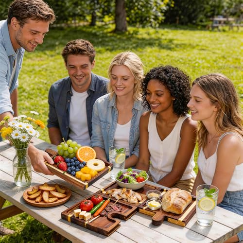 Large Charcuterie Board with Cheese Knife Set,30 x 12 Inch Acacia Wood Large Serving Tray (18 Inches)