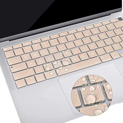 MOSISO Keyboard Cover Compatible with MacBook Air 13 inch 2022 2021 2020 Release A2337 M1 A2179 Retina Display with Touch ID Backlit Magic Keyboard, Waterproof Protective Silicone Skin, Camel - color: Camel